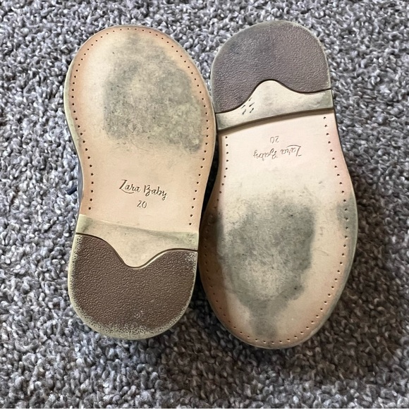 Zara Kids Girls Metallic Silver Patent Leather Oxford Lace Up Shoes Size 4.5 - Picture 5 of 5